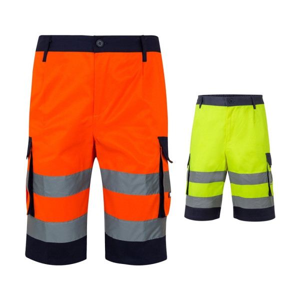 VL HADES. Zweifarbige Bermudashorts mit mehreren Taschen (210 g/m²), aus Baumwolle (20%) und Polyest