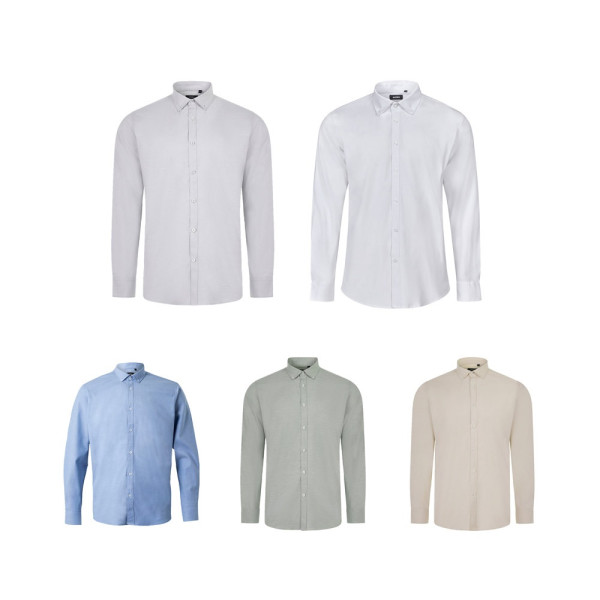 VL PRITHVI MAN. Hemd Oxford (180 g/m²) für Herren, aus Baumwolle (50 %), Polyester (45 %) und Elasth