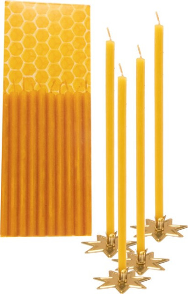 Bienenwachs-Adventslichter, 1-4 c Digitaldruck inklusive