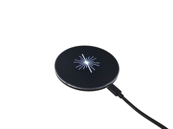 GADGETS Wireless Charger LED-Ring mit LED Leuchtlogo