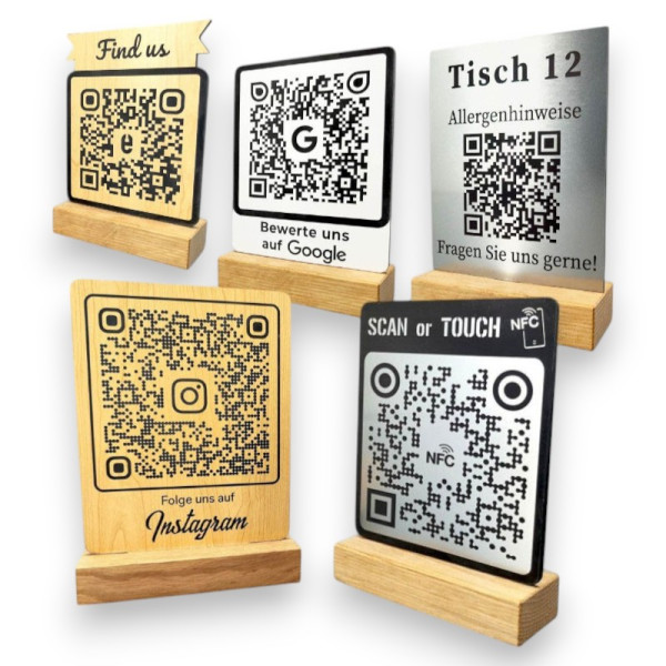 NFC QR Code Aufsteller Touch & Scan Basic