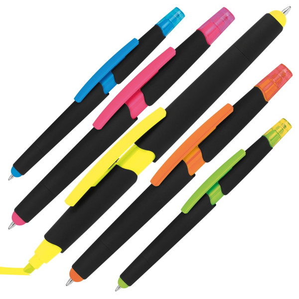 Kugelschreiber mit Textmarker und Touchfunktion EMMETT